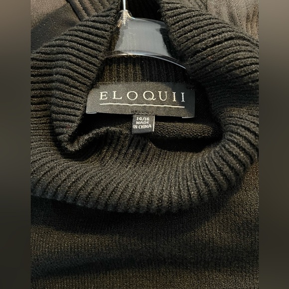 ELOQUII | Sweater Dress | Tie Wrap with Front Cutout | Black | Women’s 14/16 - Picture 4 of 4